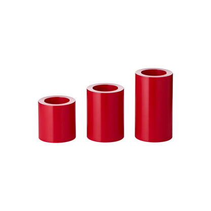 Theelichthouder set 3 stuks rood Ø 6 cm