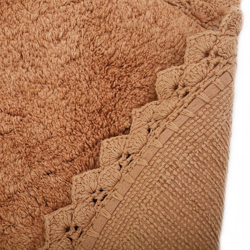 Vloerkleed rond 110 cm katoen toffee