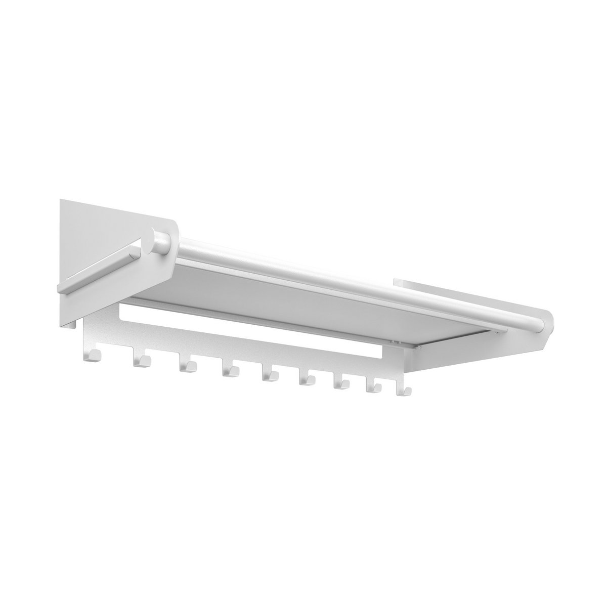 Wandkapstok 9 haken wit