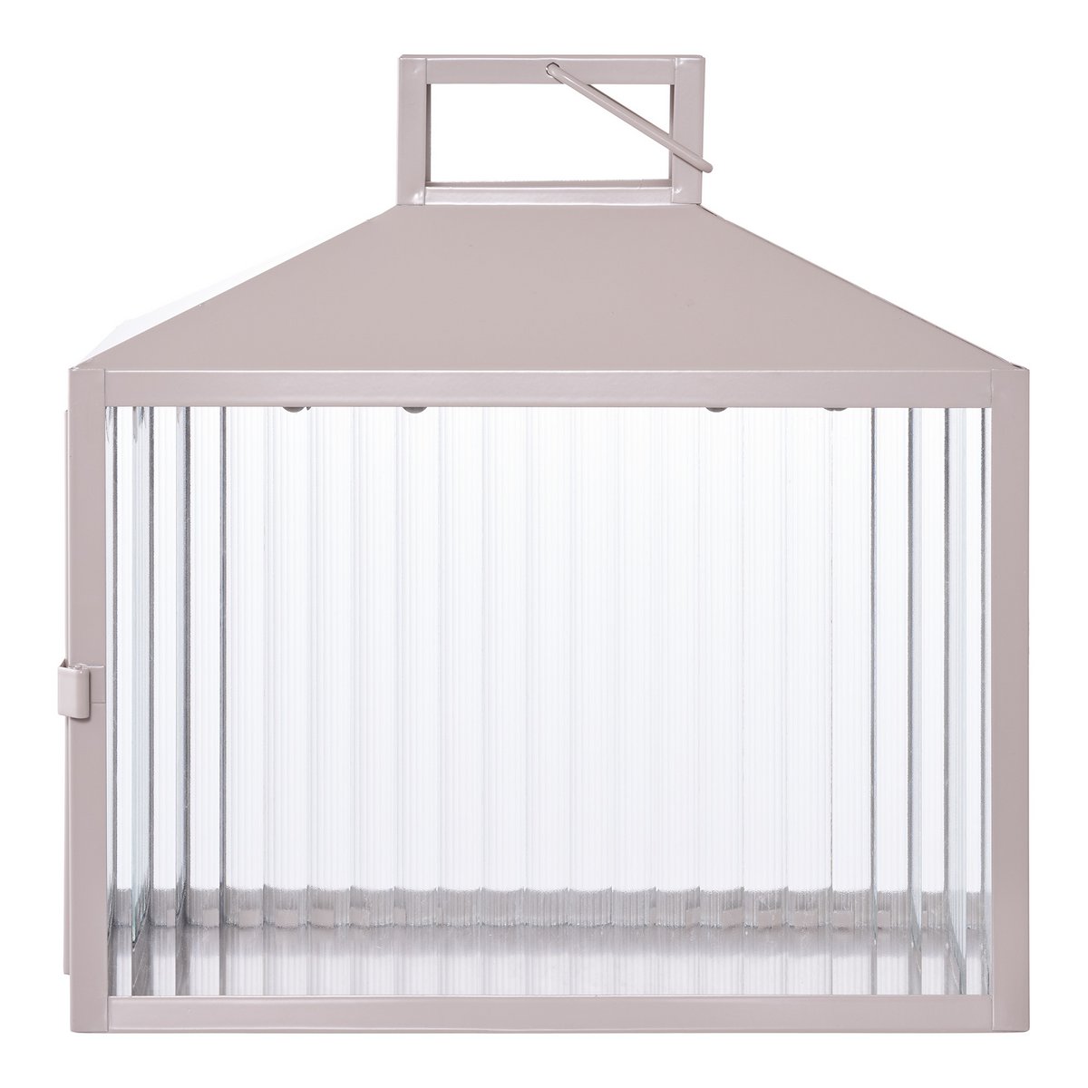 Lucca Lantern - Beige/grey, metal/glass, 26.5x13x26.5 cm