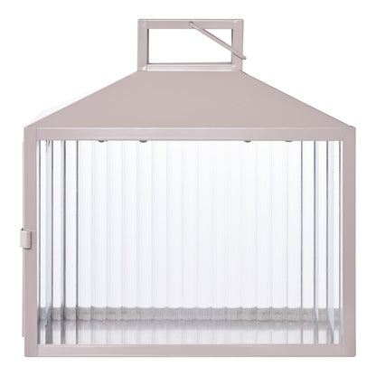 Lucca Lantern - Beige/grey, metal/glass, 26.5x13x26.5 cm