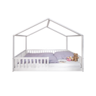 Tissi® floor bed / house bed Enno 140x200 cm Beech White incl. Opt. Roof