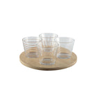 Golden Cups With Wooden Tray Set Of 4 Aalica For Home