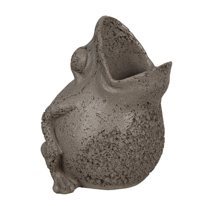 Bloempot Kikker 19x18x23 cm Grijs Polyresin