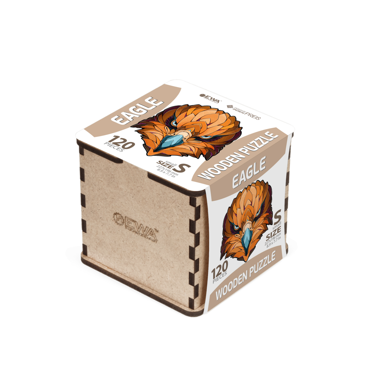 Houten legpuzzel Eco Wood Art arend 120 stukjes 22,7x19,6x0,4 cm