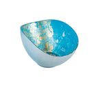 Glazen schaal 26.5x14.3x11.5 cm blauw goud