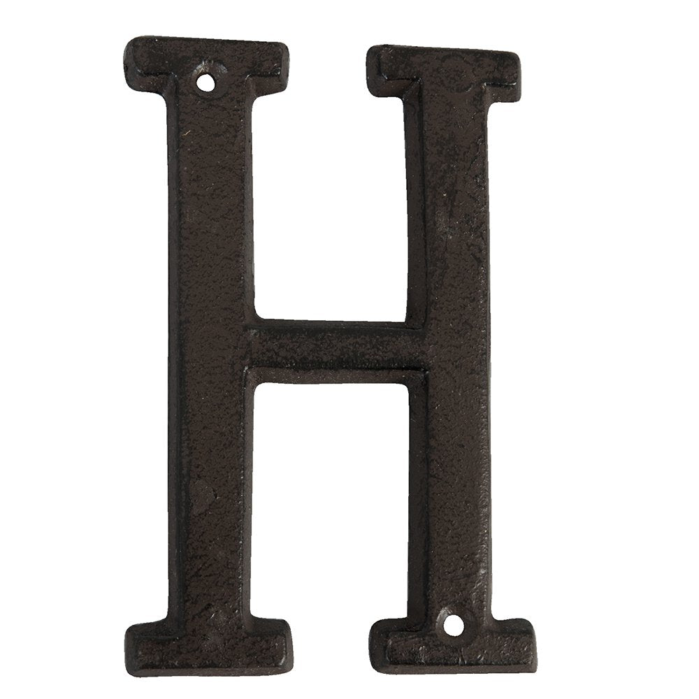 Iron Letter H 13 cm Brown Iron Decoration Letters