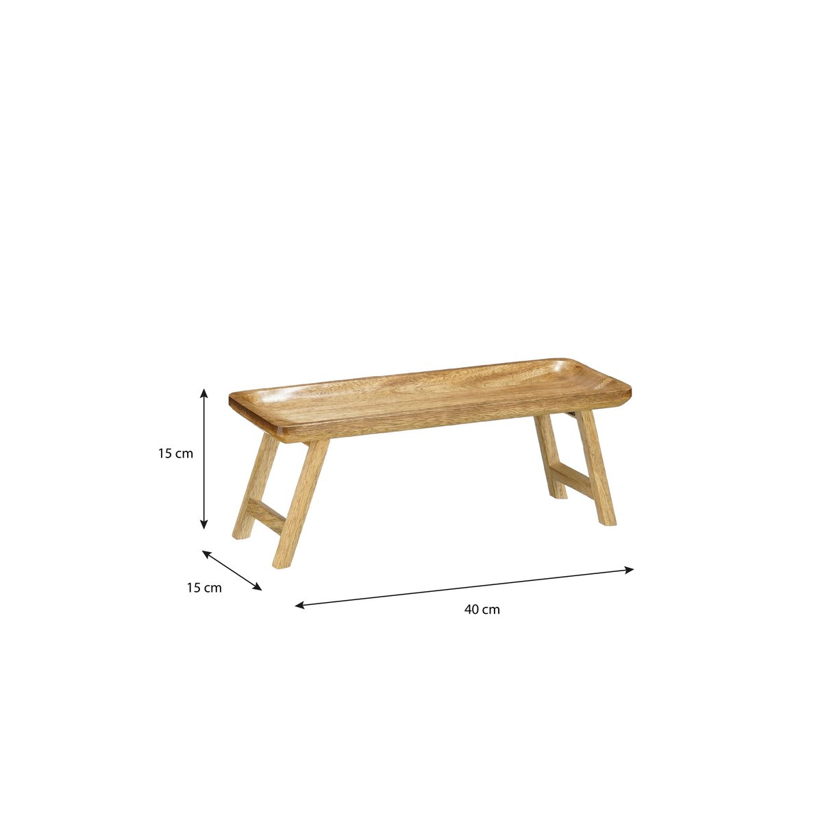 Dienblad mangohout donkerbruin 40x15x15 cm