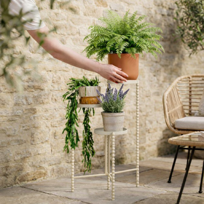 Plantenstandaard 40x40x70 cm gebroken wit ijzer