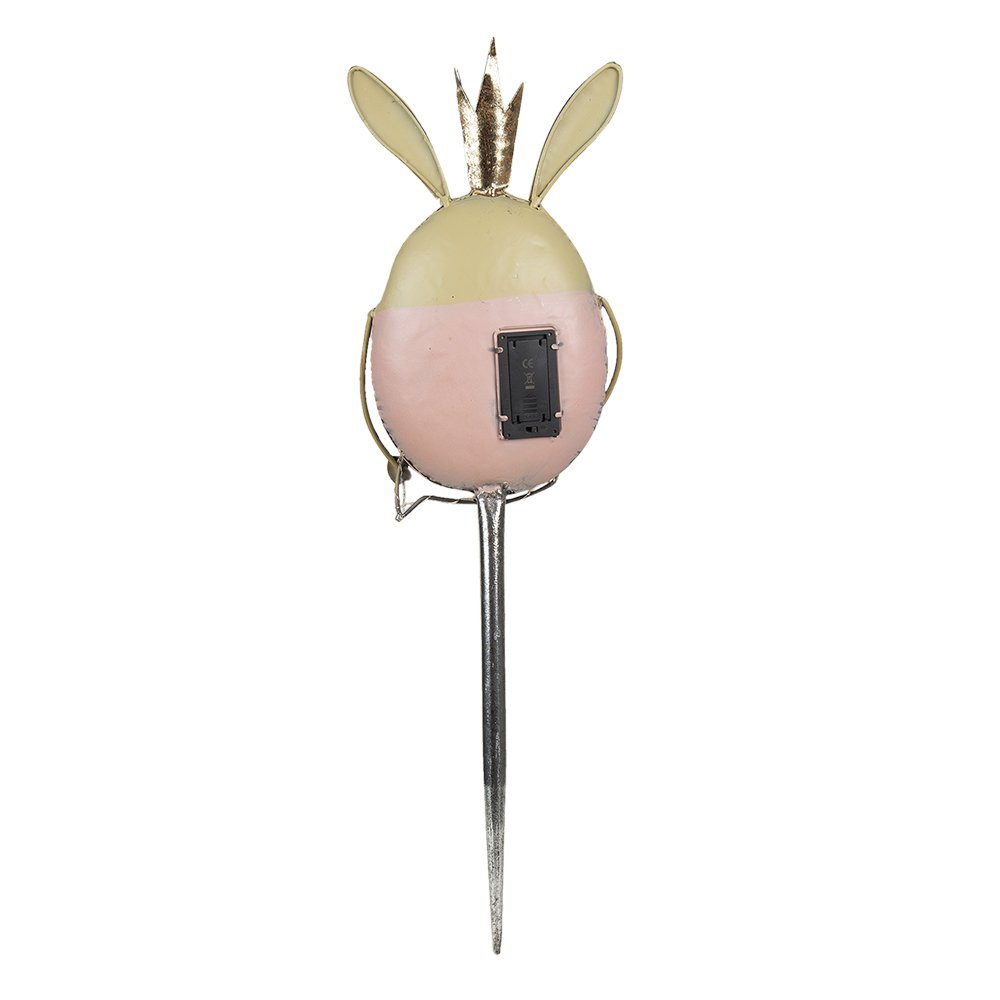 Garden Stake Rabbit 17x8x59 cm Pink Beige Metal Garden Spike