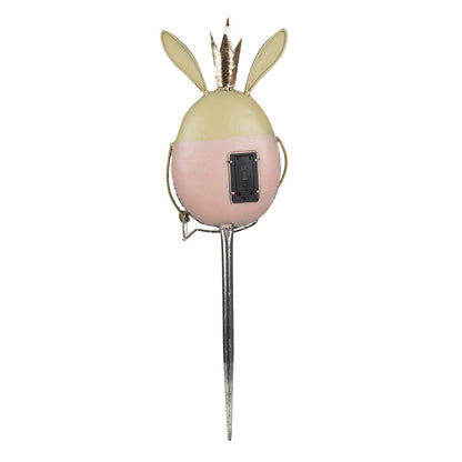 Garden Stake Rabbit 17x8x59 cm Pink Beige Metal Garden Spike