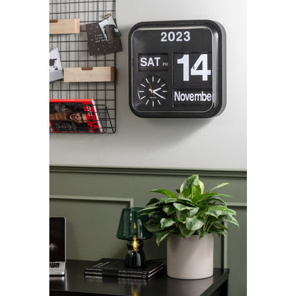 Wandklok Big Flip tijd dag datum