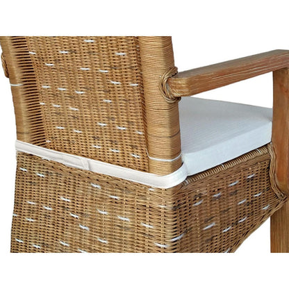 Eetkamerstoelen Met Armleuningen Rattan Capuccino 2 Stuks