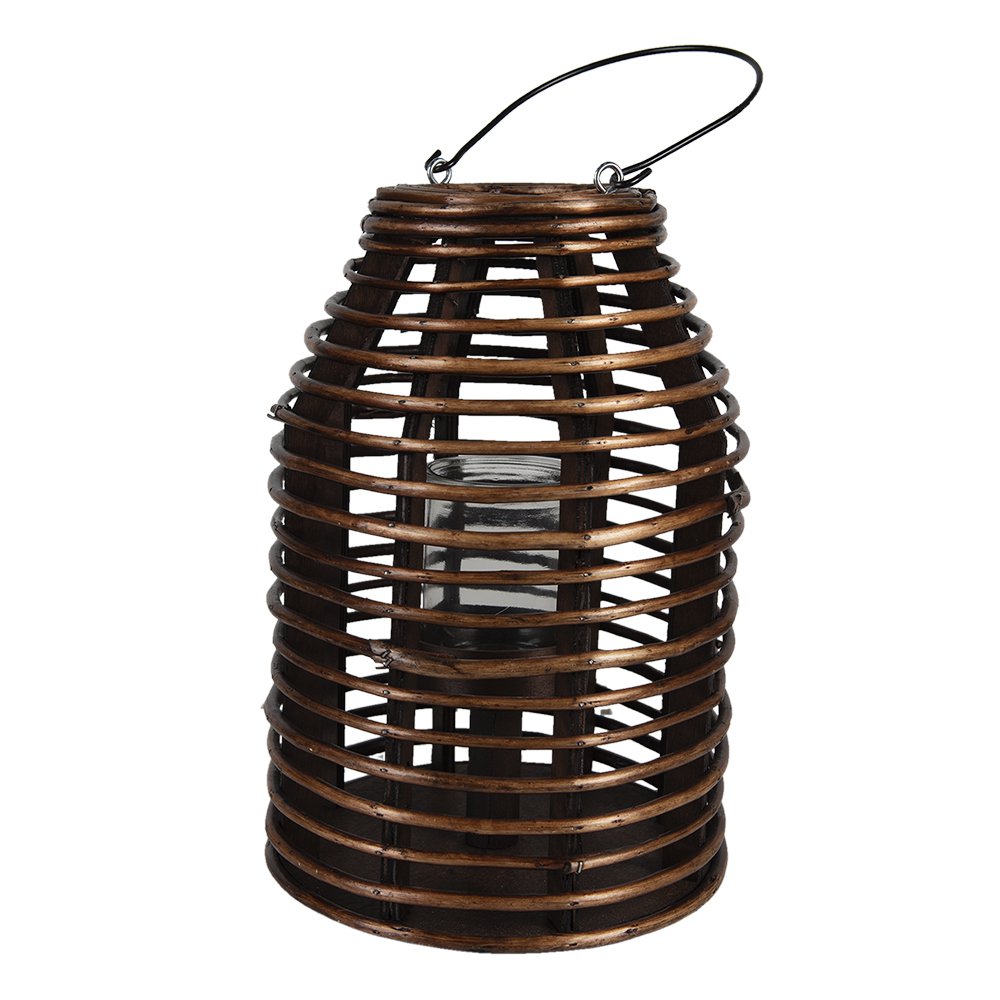 Windlicht 22x32 cm bruin wilgenhout