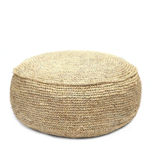 Raffia Flower Pouf Natural For A Cozy Interior