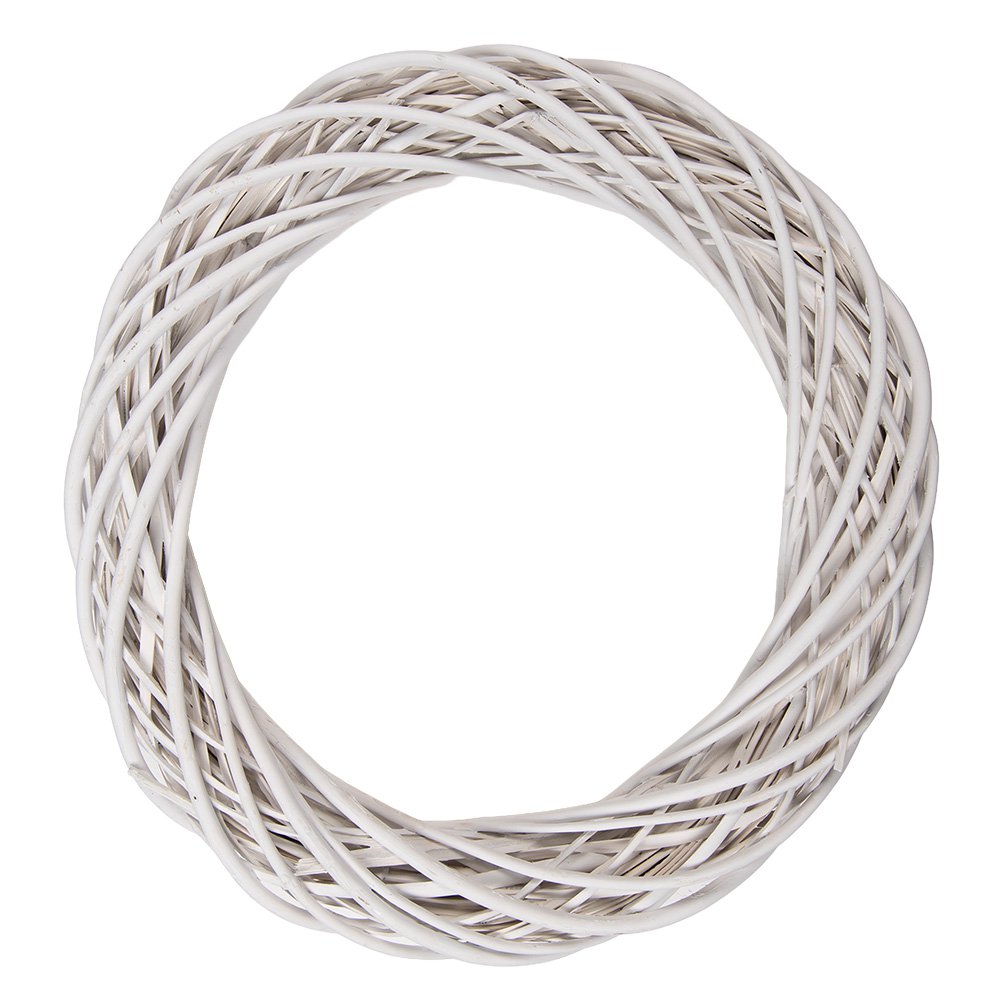 Krans Ø 50x9 cm Wit Rotan