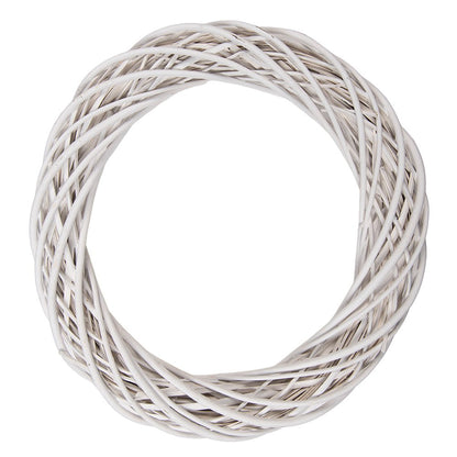 Krans Ø 50x9 cm Wit Rotan