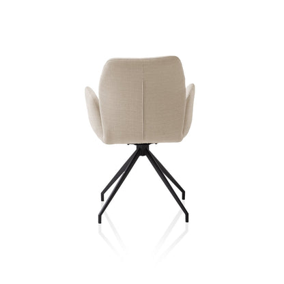 Fauteuil draaibaar 180° beige 59x58x88 cm