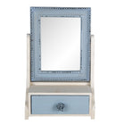 Staande spiegel 25x38 cm blauw MDF met lade