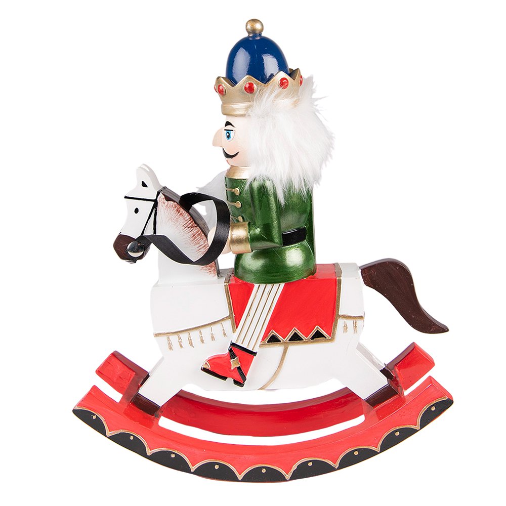 Notenkraker beeld 29 cm wit groen polyresin