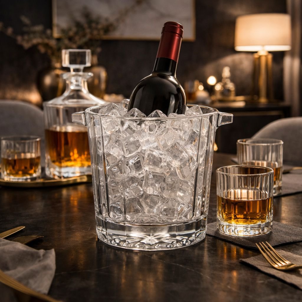 Glass bucket in transparent glass 2.22L