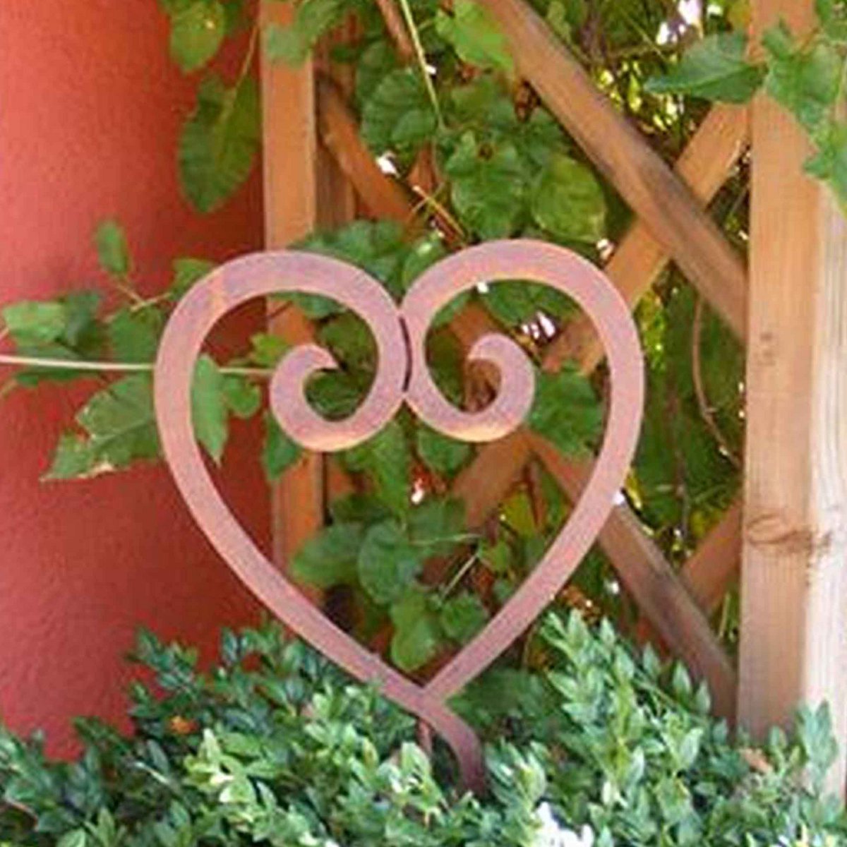 Metalen decoratie hart 20x21 cm roestkleurig