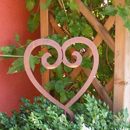Metalen decoratie hart 20x21 cm roestkleurig