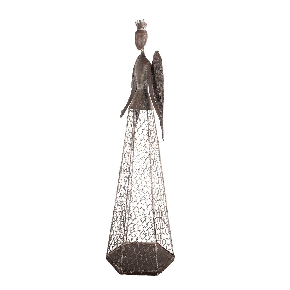 Decoratie Beeld Engel 28x19x75 cm Bruin Metaal