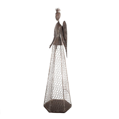 Decoratie Beeld Engel 28x19x75 cm Bruin Metaal