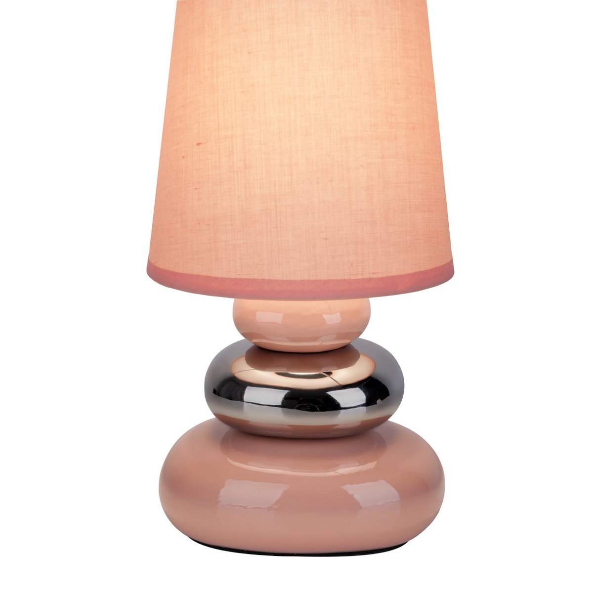 Ceramic Table Lamp "Stoney" Pink - Classical - Table Lamp - - Rose/Salmon - E14 - No information