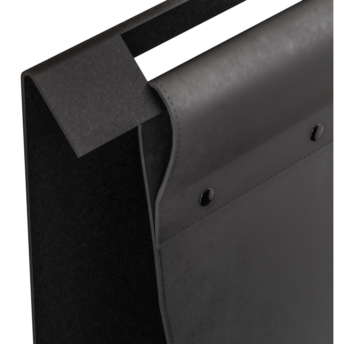 Tijdschriftenrek vegan leer 30x40x15 cm zwart