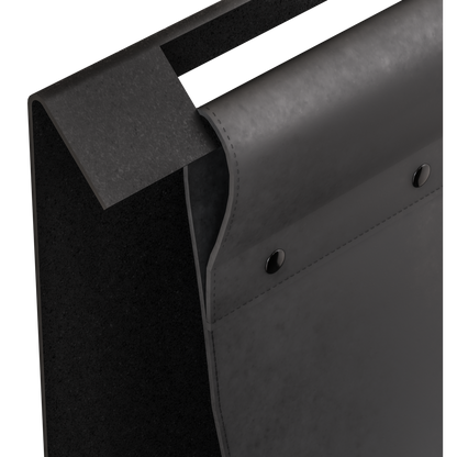 Tijdschriftenrek vegan leer 30x40x15 cm zwart