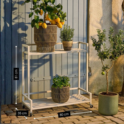 Plantenstandaard 80x35x81 cm gebroken wit