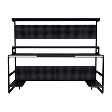 Zwart Metalen Bureau Met Planken En Bovenframe Design