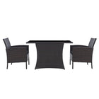 Zitgroep polyrattan 2 fauteuils met tafel