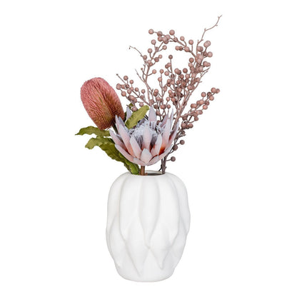 Vaas keramiek beige 19,5x19,5x26 cm