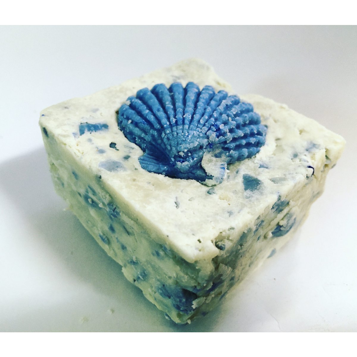 Olijfoliezeep assortiment 6x6x4 cm wit blauw