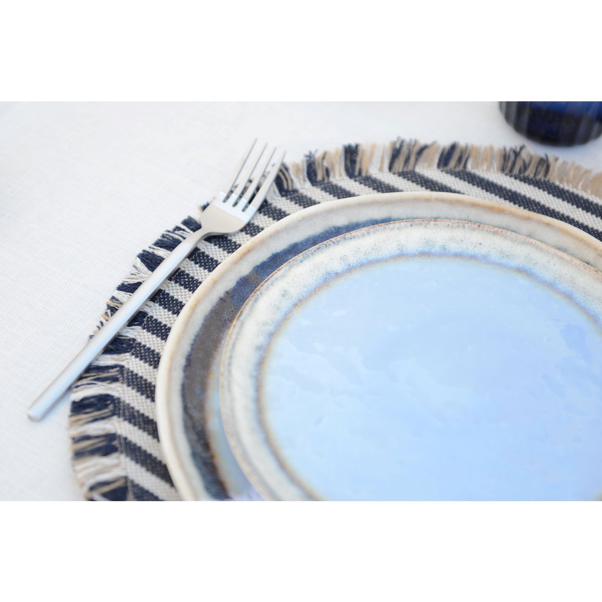Dessertbord 21.5x21.5x1.4 cm blauw porselein