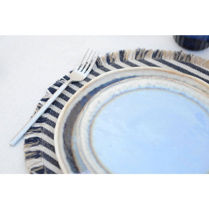 Dessertbord 21.5x21.5x1.4 cm blauw porselein