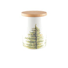 Opbergpot glas met houten deksel 10x10x10.8 cm