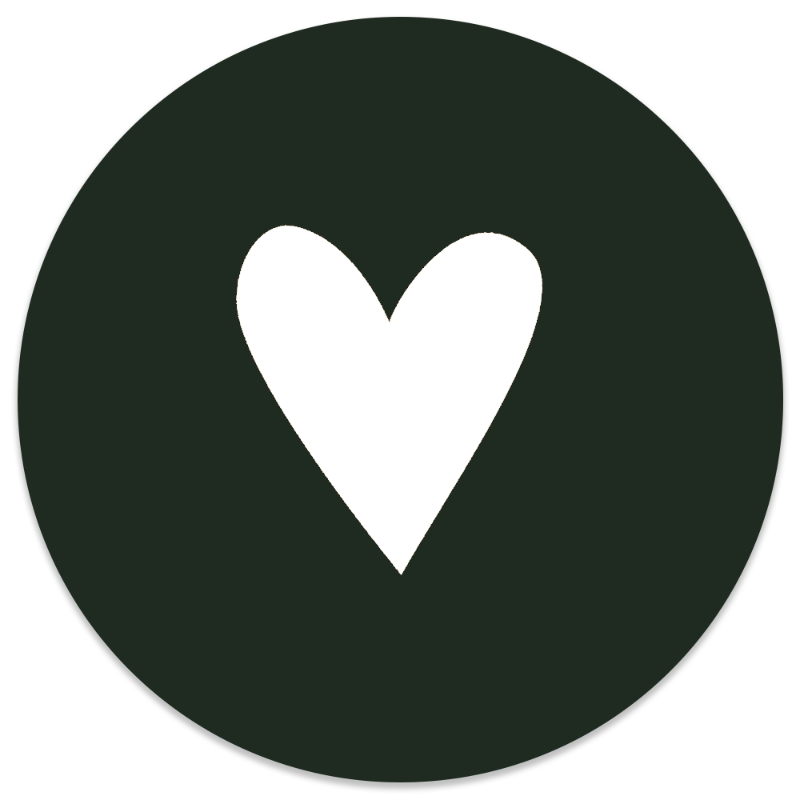Wall circle heart white green