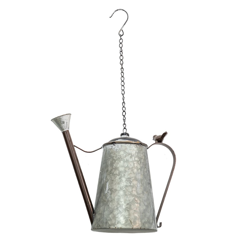 Vogelhuis Gieter 37x21x30/63 cm Grijs Metaal Vogelhuisje Hangend