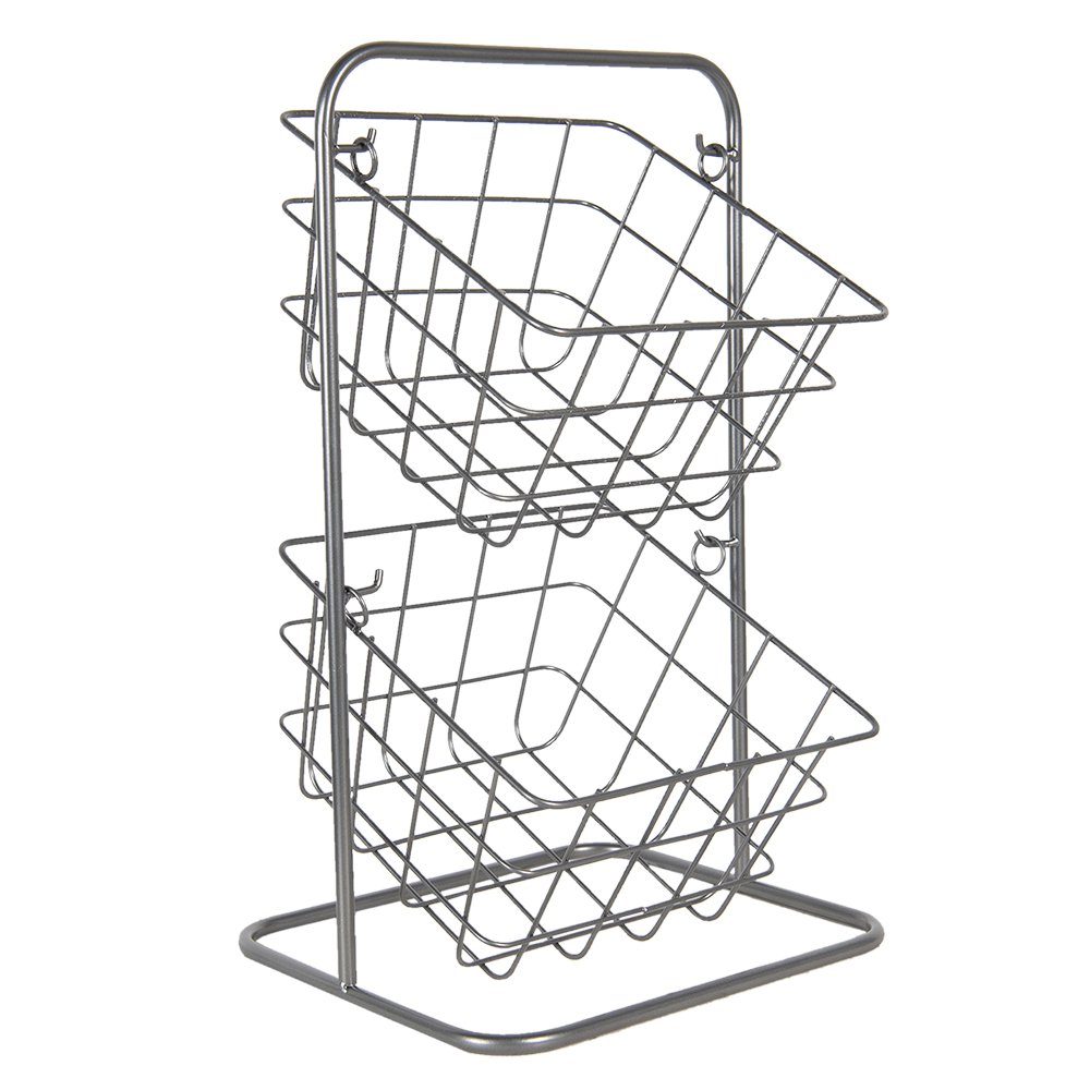 Mandenrek 22x22x41 cm grijs metaal