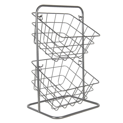 Mandenrek 22x22x41 cm grijs metaal