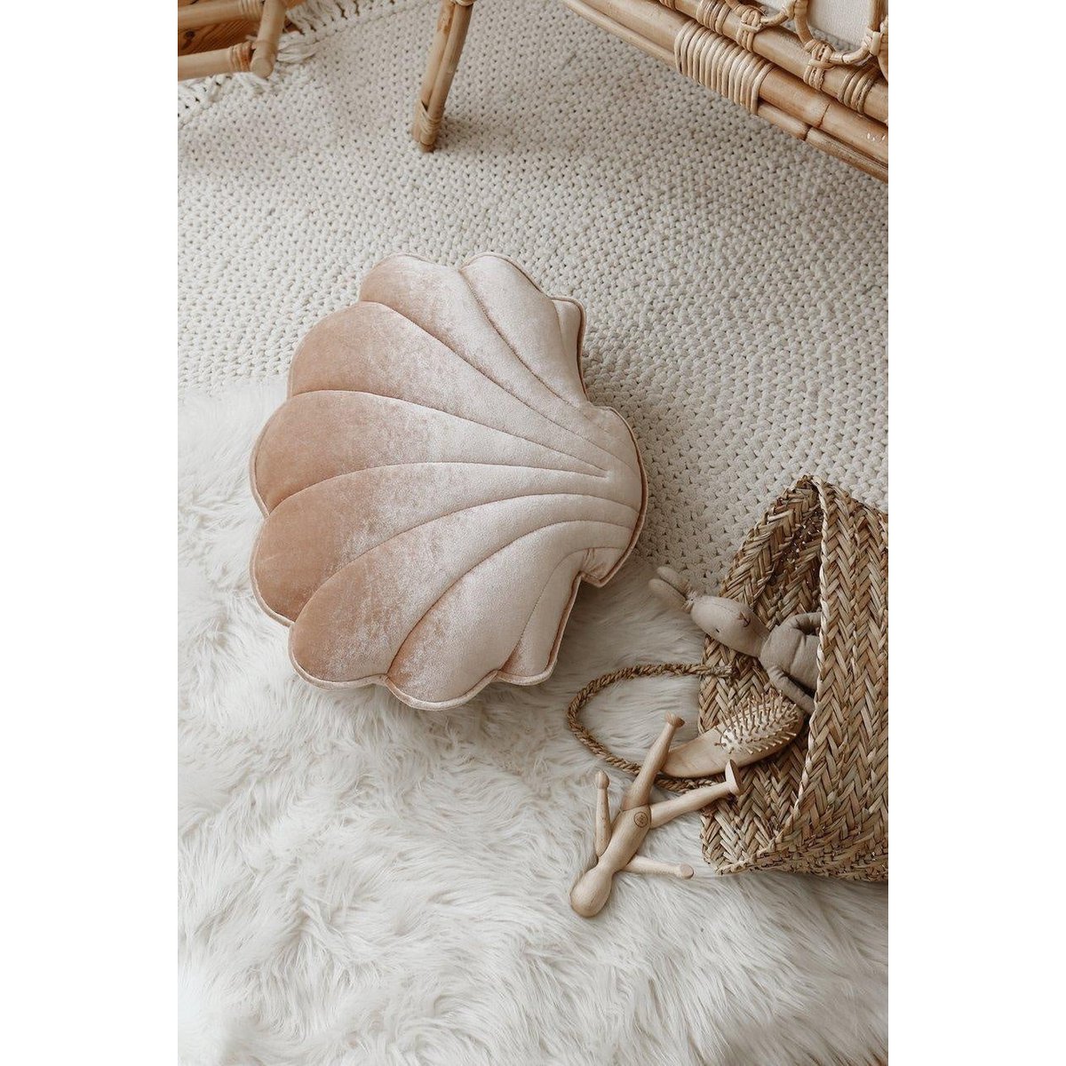 Schelpkussen 47x42 cm beige