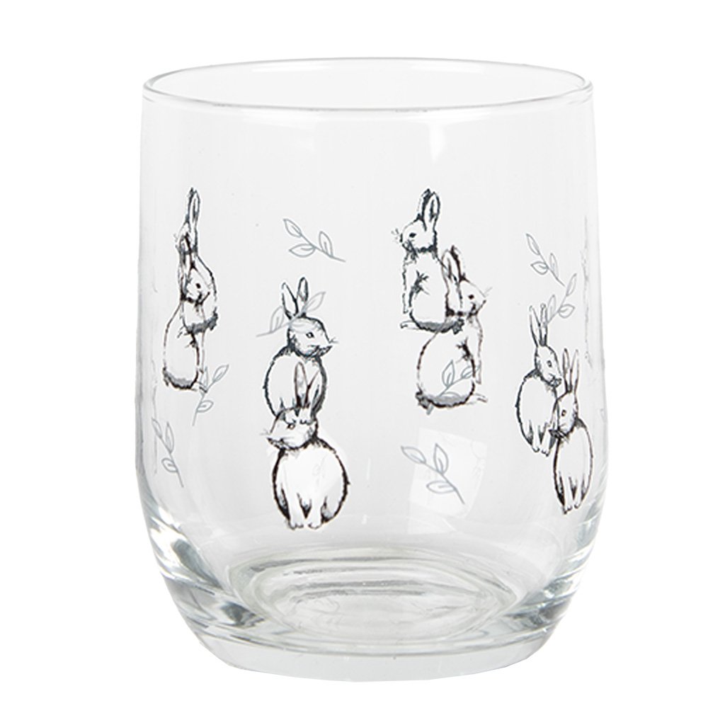 Waterglas 300 ml transparant glas konijn