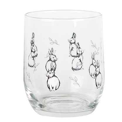 Waterglas 300 ml transparant glas konijn