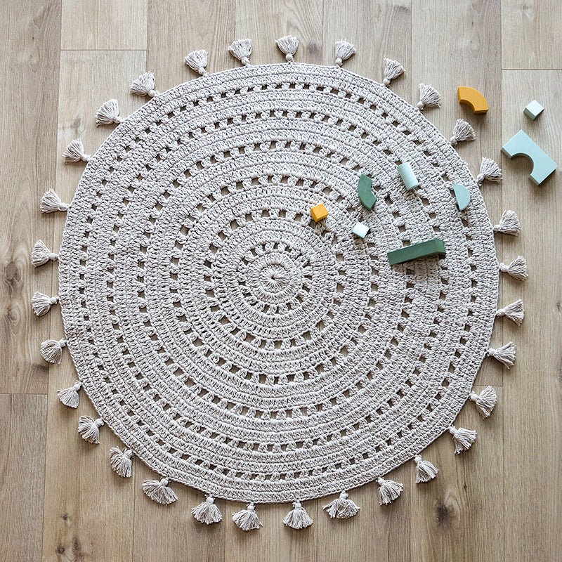Kinderkleed rond 120 cm katoen pearl grey