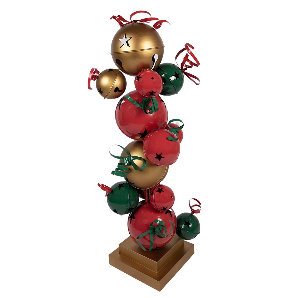 Christmas Decoration Figure 35x35x120 cm Red Green Metal