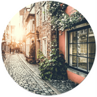 Muurcirkel dorp Dibond of Forex